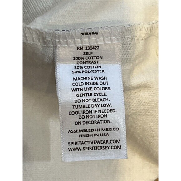 Spirit Jersey Unisex LARGE Stripe Sweatshirt White/Gray Oversize Pullover NWOT - Picture 11 of 11